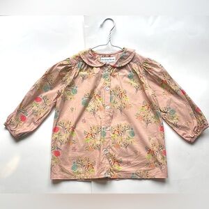 Christina Rohde Floral Kids Shirt with Pink and Green Accents girl